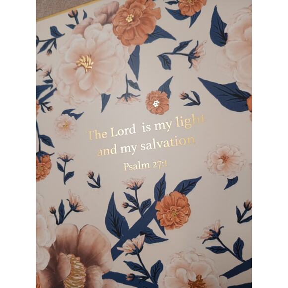 Pooch & Sweetheart STORAGE Box 12.5 x9 Floral Stripes Bible Verse Gift Victorian - Picture 6 of 16